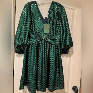 Alden Adair Cher Hunter Tinsel Mini Dress NWT